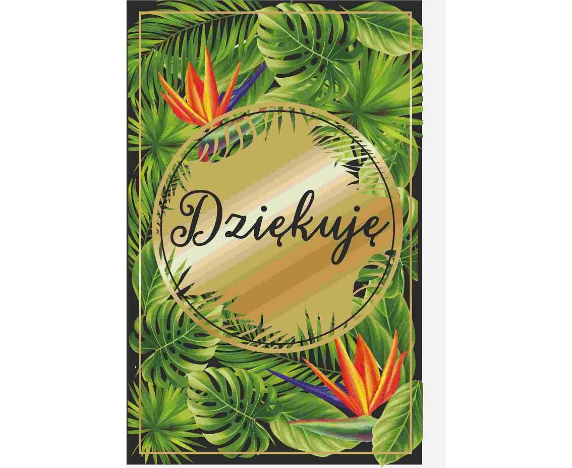 Thank you card, Green leaves, 13x20,5 cm